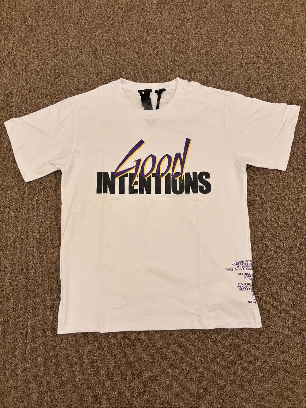 Vlone good Intentions White Graphic Tee